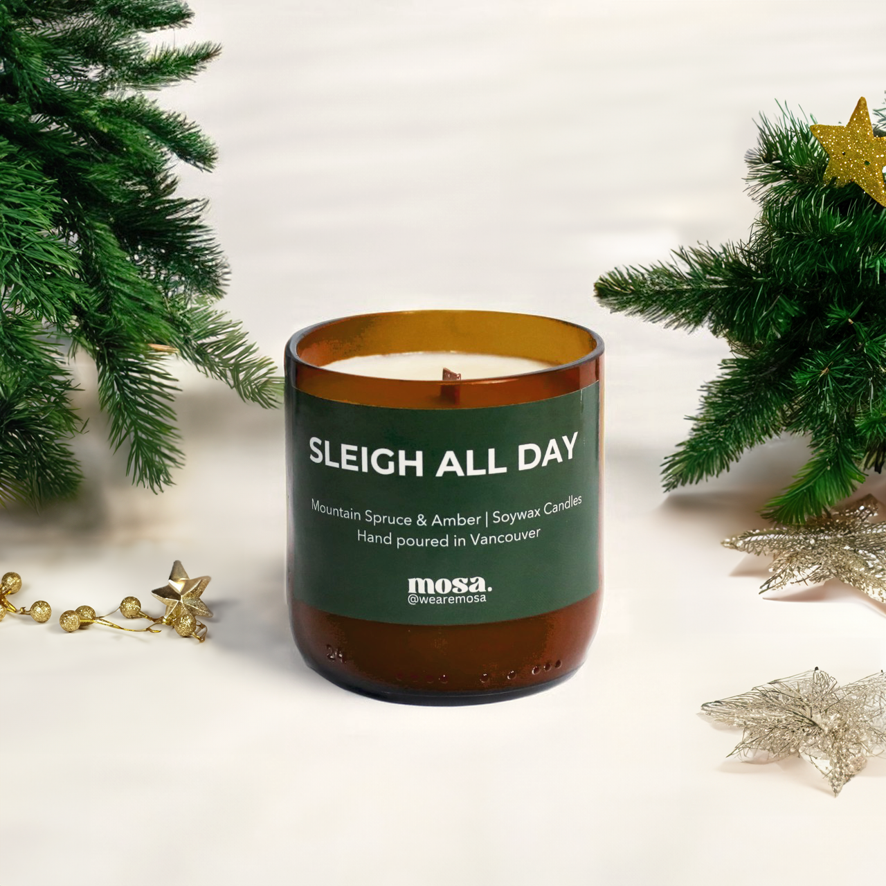 Mountain Spruce + Amber Scented Soy Candle